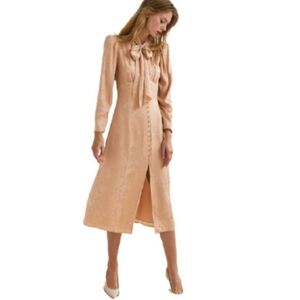 NEW Aritzia Silk Le Fou Wilfred Mambo Dress in Stockings Beige 8